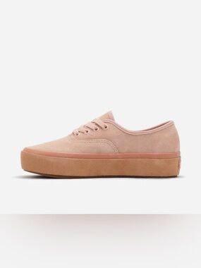 Vans Platform Lace-Up Sneakers in Dusty Pink and Tan